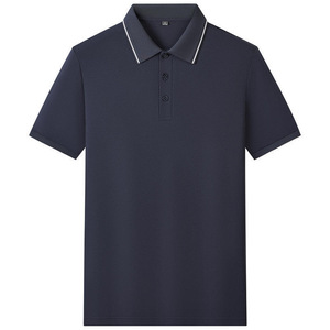 เสื้อโปโลสีดำสีพื้นโพลีเอสเตอร์แขนสั้นสวมใส่ได้ทุกวัน - Product Image 2