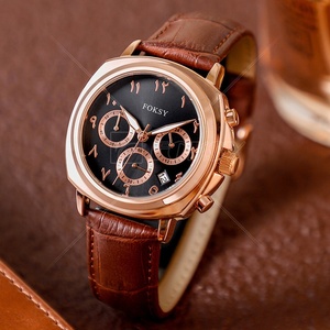 Reloj de cuero Genuino montre <span class=keywords><strong>En</strong></span> CUIR นาฬิกาข้อมือแฟชั่นคุณภาพสูงหรูหราสายหนังแท้นาฬิกาควอทซ์สำหรับผู้ชาย - Product Image 1