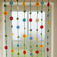 Rideau en fleurs de glycine au crochet, fait main et parfumé, moderne, pour décoration de fenêtre de remise de diplôme, Noël/Nouvel An, longueur personnalisée, doux