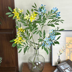 ดอกไม้ประดิษฐ์ Jinxi ก้านเดี่ยว ผ้าไหม สีชมพู สีฟ้า สำหรับตกแต่งงานแต่งงานและบ้าน - Product Image 3