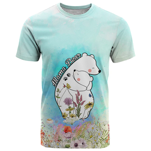 เสื้อยืดคอกลมแบบลำลองสำหรับคุณแม่3D ลายดอกไม้สีพาสเทล100% โพลีเอสเตอร์140กรัมน้ำหนักผ้าสำหรับวันแม่ - Product Image 4