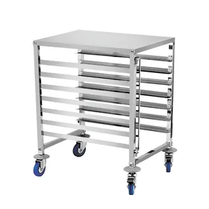 Single Row 1 Stainless Steel 7 Layer Tray Trolley /hotel Usage Racking Trolley