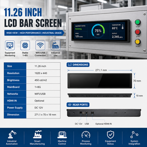 Écran LCD étiré haute luminosité de 11,26 pouces avec WiFi et USB pour affichage numérique et publicité sur les bords des rayonnages d'épicerie - Product Image 5