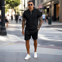 Polo zippé pour homme, col demi-zip, coupe ajustée, manches courtes, tricoté, pour le golf, décontracté, streetwear, personnalisable avec logo, vente en gros