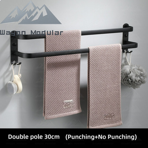 Portasciugamani a 3 Ripiani Wayon di Lusso Nero Opaco, Montaggio a Parete, Organizzatore per <span class=keywords><strong>Bagno</strong></span>, Decorazione per Case Prefabbricate e Hotel - Product Image 2