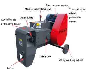 Manual Round Flat Rebar Cutting Machine 3Kw Iron Bar Steel Rebar Cutter for Sale