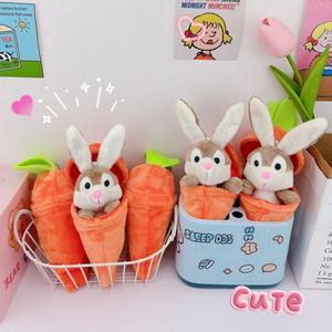 Porte-clés <span class=keywords><strong>en</strong></span> peluche Lapin <span class=keywords><strong>Carotte</strong></span> transformable, pendentif <span class=keywords><strong>de</strong></span> poupée amusant et créatif pour sacs/sacs à dos, unisexe, 14 ans+, cadeau <span class=keywords><strong>de</strong></span> fête, machine à griffes - Product Image 2