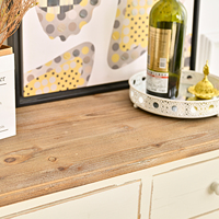 ART NEST INNOVA Meuble de rangement rustique moderne pour salon, armoire en bois durable à 3 tiroirs, porte en verre, couleur blanche, meubles de maison