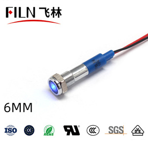 FILN-luz indicadora de tablero de distribución IP67 de cabeza plana, 6mm, resistente al agua, 220V, 24V, 12V, lámpara piloto de metal con cable líder, gran oferta - Product Image 3