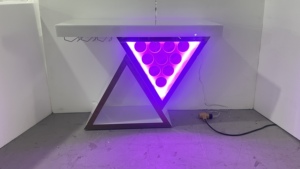 Bar à <span class=keywords><strong>vin</strong></span> au design triangulaire avec porte-gobelets, emplacements pour bouteilles et rangement ouvert - Product Image 4