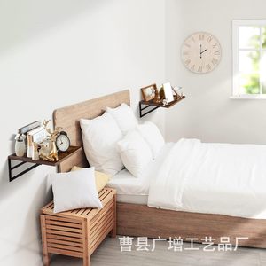 <b>Wall</b> <b>Mounted</b> Wooden Storage Rack Brown Rectangle Durable Multipurpose For Bedroom <b>Wall</b> <b>Shelves</b> - Product Image 3