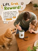 Récipient pour friandises pour chien, pot hermétique avec couvercle, garde au frais |   Boîte de rangement pour biscuits pour chien style ferme, 8 tasses |   Cadeau réutilisable non toxique pour chien