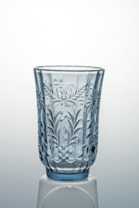 Tumbler in vetro Vintage tinta unita personalizzato in rilievo con motivo a margherita retrò tazza pressata per succo d'acqua o latte - Product Image 2