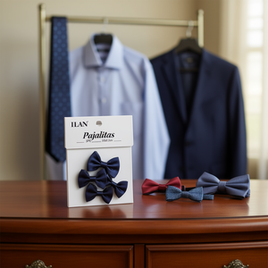 ILAN โบว์ไท 3.0x1.5 ซม. สีกรมท่า 5 ชิ้น สำหรับตกแต่งเสื้อผ้า - Product Image 2