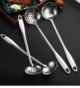 Cuillère passoire à long manche en acier inoxydable épaissi, louche à soupe pour fondue, sans danger pour les aliments, compatible lave-vaisselle, usage domestique et restaurant - Product Image 6