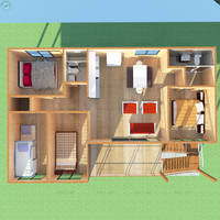 Maison familiale surélevée à 4 chambres et 2 salles de bain, style tropical, avec terrasse spacieuse et design extérieur en bois, en Indonésie