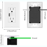 Prise intelligente Wi-Fi avec contrôle vocal Alexa, Google Home et Gome, prise murale 125V 15A, chargeur USB, prise intelligente en plastique