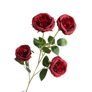 Bouquet de roses artificielles Jinxi, 4 têtes, fleurs en soie lychee, décoration de mariage et de maison, multicolore - Product Image 4