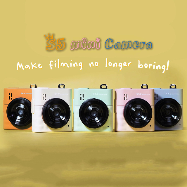 S5 Thumb Camera 1080P HD Retro Mini Keychain Camera 1.4inch LCD Screen Portable Camera Very Small Camcorder Video Recorder
