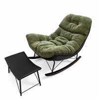 Ensemble de fauteuils inclinables à bascule en velours chenille écologique et durable avec structure en acier pour salon, chambre, bureau, appartement, hôtel
