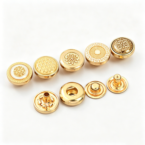 Boutons-pression carrés pour thobe homme en alliage de zinc OEM avec logo personnalisé et placage - Product Image 2