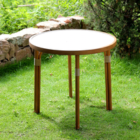 Table de jardin Meiqi, structure en fer, plateau en verre trempé, imperméable, empilable, durable, mobilier de jardin extérieur