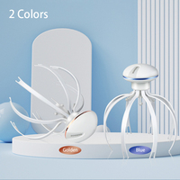 Masseur de tête électrique à 8 tentacules de pieuvre, outils de massage du cuir chevel, 3 modes, technologie TMS, batterie 500 mAh, vibration, soulagement du stress