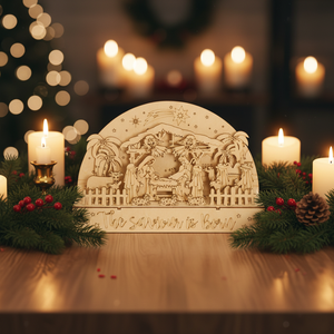 <span class=keywords><strong>Puzzle</strong></span> <span class=keywords><strong>de</strong></span> Crèche Rustique en Bois avec Gravure <span class=keywords><strong>de</strong></span> Jésus – Cadeau <span class=keywords><strong>de</strong></span> Noël 2026 – Fournitures <span class=keywords><strong>de</strong></span> Décoration Maison DIY - Product Image 1