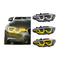 Faro LED para BMW Serie 3 F30, Conjunto de Ojos de Ángel, Doble Color, DRL Tipo Cuchara, Señal de Giro Secuencial, 2012-2015
