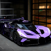 Film vinyle auto-adhésif pour voiture Hibiscus Purple PET TPU, imperméable, finition métallisée brillante, garantie 5 ans