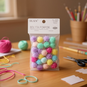 ILAN Bolita Pompom 2Cm Couleur Macaron 25Pc Décoration Artisanale - Product Image 2