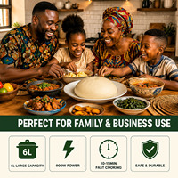 Máquina Automática para Hacer Fufu de 6L y 900W, con Pantalla Táctil Inteligente, para el Hogar y Restaurantes