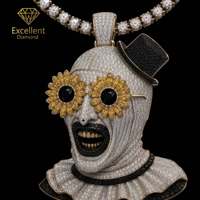 Colgante Hip Hop de Plata 925 al por mayor con Moissanita Personalizada, Joyería para Hombre 3D Iced Out, Resistente al Desgaste y de Alto Brillo para Espectáculos