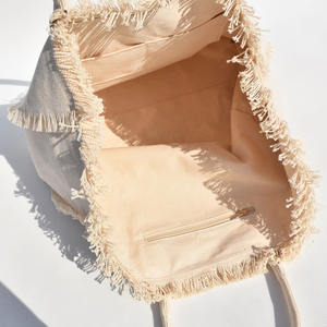 Borsa di tela di lusso personalizzata borsa da donna costosa con nappe con bordo sfrangiato all'ingrosso borsa da donna Casual - Product Image 5