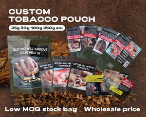 Custom In stock Golden Amber 30g 50g rolling empty tobacco pouch <b>packaging</b> <b>bags</b> - Product Image 4