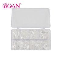 500 faux ongles transparents carrés à couverture complète, sans couture, pour nail art