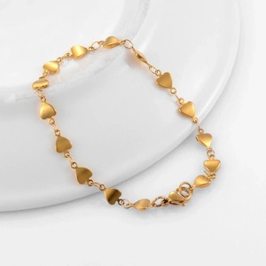 Pulsera de Cadena Delicada con Corazón de Acero Inoxidable para Mujer, Tobillera Ajustable, Gargantilla Chapada en Oro de 18K, Joyería para Mujer y Niña - Product Image 4