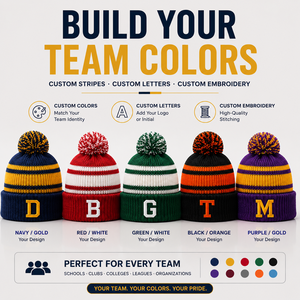 Gorro <span class=keywords><strong>de</strong></span> punto personalizado con borla y puño, colores <span class=keywords><strong>de</strong></span> equipo, para <span class=keywords><strong>invierno</strong></span>, venta al por mayor, ropa <span class=keywords><strong>de</strong></span> aficionado, bordado en blanco - Product Image 3