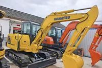 Excavatrice Komatsu PC56 de 5 tonnes à vendre, d'origine japonaise, faible nombre d'heures, godet de 0,22 m³, moteur turbo S4D87E-1, vente en gros directe d'usine