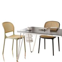 Bestseller Moderner Gartenstuhl mit Hohlrücken, Stapelbar, Kunststoff-Rattan, Umweltfreundlich, Langlebig, für Hotel & Wohnzimmer