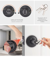 Serrure de porte transfrontalière 8300MB-ET en alliage de zinc robuste avec poignée à trois barres, moderne et simple, personnalisable pour porte de salle de bain