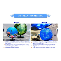 Pantalla LED Esférica Personalizada, Pantalla LED Flexible de Bola Redonda con Pantalla Táctil, Globo de Color Completo P3