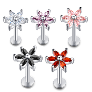 होंठ के छल्ले कान संवर्धन स्टेनलेस चांदी सोना Labret अंगूठी उपास्थि हेलिक्स तुंगिका कान की बाली शरीर भेदी गहने - Product Image 2