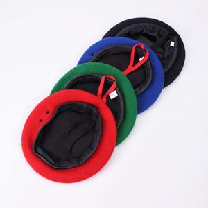 핫 세일 여자 단색 화가 모자 베레모 빈티지 남자 울 베레모 모자 - Product Image 6