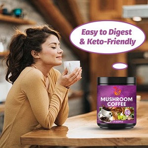 OEM ODM Mushroom Coffee Powder 10 Functional Mushrooms Blend Boost Energy Immune Focus This Keto Friendly Supplement Powder - Product Image 3