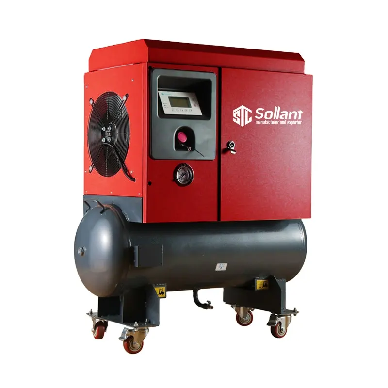 Eenfase Schroef Compressor 10hp Eenfase Draagbare 50Hz 60Hz Schroef Compressor 3.7kw 5hp Met Lucht tank