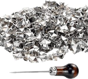 Rivets carrés à quatre griffes PCS pour sacs, vêtements, chaussures, artisanat, bricolage, clous décoratifs, accessoires avec pointe droite - Product Image 3