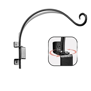 16" Black Metal Heavy-Duty Uncoated Customized Shape Plant Hanger <strong>Bracket</strong> Durable Outdoor Stable Bird Feeder <strong>Basket</strong> <strong>Hanging</strong> - Product Image 5