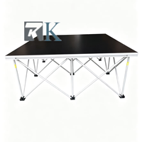 Scène mobile en aluminium et contreplaqué 4ft*4ft avec support en aluminium pour mariages, spectacles, expositions et événements musicaux