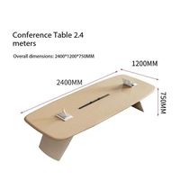 Table de conférence moderne haut de gamme en bambou, design épuré, grande table de réunion, combinaison bureau-chaise pour hôtel